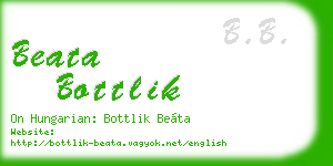 beata bottlik business card